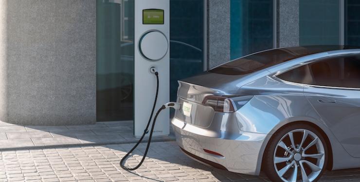An Electric Vehicle using EV charging station