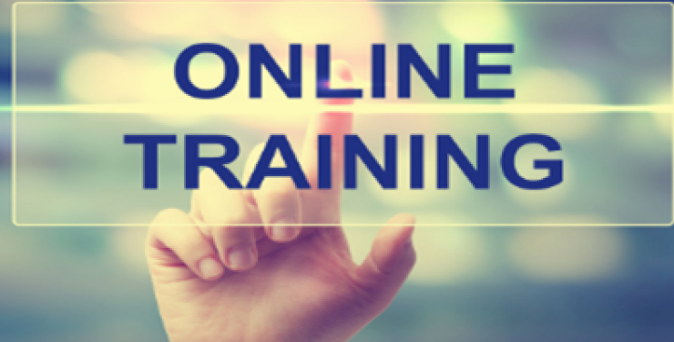 hand pointing to online training