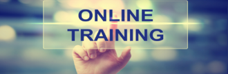 hand pointing to online training