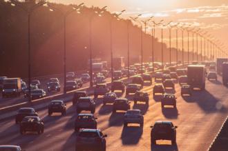 cars driving on highway