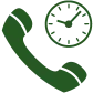 Phone and clock icon
