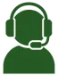 icon of a person wearing an headset