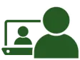 icon person and computer screen
